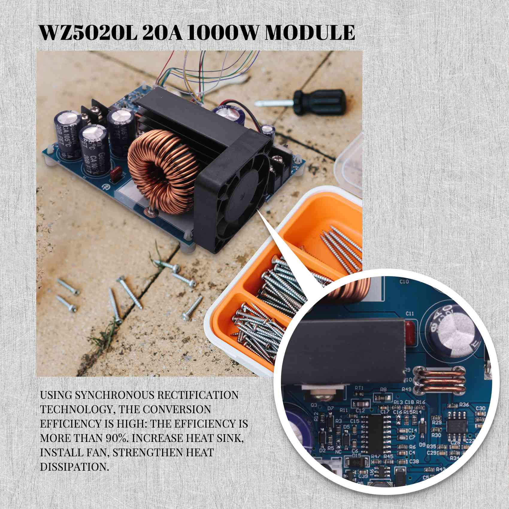 Step Down Dc Power Supply Module 1000W - AC18(보장됨) WZ5020L 20A 1000W DC-DC 벅